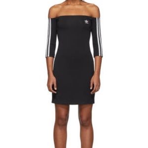 adidas Originals Black Off-The-Shoulder Dress